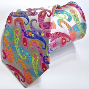 100% Silk Tie by Lawrence Ivey Multi-color Necktie